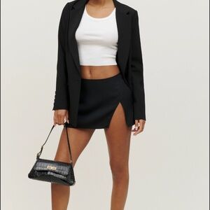 Reformation Kiara Mini Skirt - Black Size 4/6